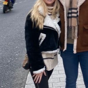 LF Black fuzzy winter coat